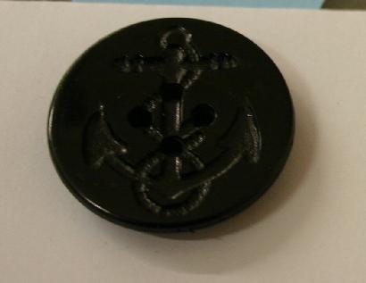 #89005364 1 1/4 inch (31 mm) Black Anchor Plastic Button